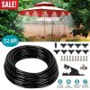 32.8ft Misting Cooling System Water Mister Nozzles Set Garden Irrigation w/ 5 Mist Nozzles for Patio Garden Greenhouse