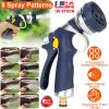 Garden Hose Nozzle High Pressure Hand Sprayer Multifunctional Spray Gun w/ 8 Watering Patterns for Watering Plant Washing Car Pet