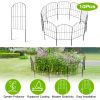 10Pcs Decorative Garden Fence Rustproof Iron Wire Arched Fence Animal Barrier Border 12.59” Width 23.93” Length For Yard Landscape Patio Outdoor Decor