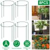 8Pcs Garden Plant Support Stake Half Round Iron Garden Plant Support Ring Green Border Support Plant Ring Cage For Rose Flowers Vine Tomato Hydrangea