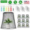 10Pack 9.25x9.25in Chicken Wire Cloches Plant Covers Metal Garden Cages Heavy Duty Plant Protectors with 30 Stakes 20 Labels Keep Bunnies Chicken Squi