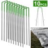 10Pcs Turf Staples 6-Inch U-Type Garden Landscape Staples Rust Resistance Stakes Pins for Anchoring Landscaping Weed Barrier Fabric Ground Cover