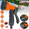 Garden Hose Nozzle Water Spray Gun 8 Adjustable Patterns Water Jet Sprayer w/ Pistol Grip Trigger For Hand Watering Plants Lawn Cleaning Patio Pets