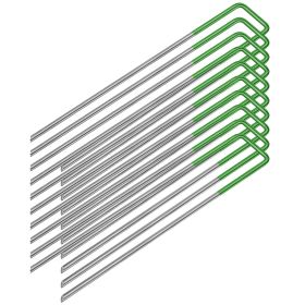10Pcs Turf Staples 6-Inch U-Type Garden Landscape Staples Rust Resistance Stakes Pins for Anchoring Landscaping Weed Barrier Fabric Ground Cover