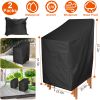 2 Packs Patio Chair Covers Waterproof Outdoor Furniture Protector Anti-UV Stacking Chair Cover 47.2"x25.6"x25.6" w/ Drawstring Storage Bag