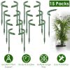 15Pcs Garden Plant Support Stakes Plastic Half Round Flower Support Ring Cage Holder Pot Climbing Trellis For Small Plant Flower Vegetable Potted Plan