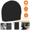 Round Firewood Rack Cover Waterproof Windproof UV Resistant 210D Oxford Cloth Outdoor Circular Wood Log Rack Cover 39.37x22.83x40.94in Black