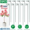 10 Packs 16in Plant Support Stakes Garden Flower Single Stem Support Stake Iron Plant Cage Support Ring For Tomatoes Orchid Lily Peony Rose Flower Ama