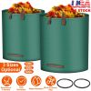 2Pcs 132.09Gallons Round Garden Waste Bags Waterproof Reusable Grass Rubbish Leaf Sacks Home Garden Lawn Yard Trash Bags w/ 4 Handles