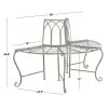 Half-Circle Outdoor Patio Garden Wrought Iron Tree Bench in Antique Green