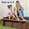 Kid's Octagonal Sandbox in Walnut Wood Finish