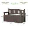 Heavy Duty Brown Plastic Outdoor Storage Garden Bench Patio Deck Box