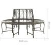 Roundabout Circular Outdoor Garden Tree Bench in Heavy Duty Grey Steel