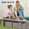 Outdoor Kid's Octagonal Sandbox in Grey Wood Finish