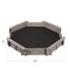 Outdoor Kid's Octagonal Sandbox in Grey Wood Finish