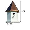 White Hexagonal Birdhouse with Copper Roof - Made in the USA