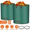 2Pcs 79.25Gallons Round Garden Waste Bags Waterproof Reusable Grass Rubbish Leaf Sacks Home Garden Lawn Yard Trash Bags With 4 Handles