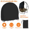 Round Firewood Rack Cover Waterproof Windproof UV Resistant 210D Oxford Cloth Outdoor Circular Wood Log Rack Cover 39.37x22.83x40.94in Black