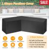 112.6x112.6x32inches Outdoor L Shape Sofa Covers Water Resistant Dustproof Furniture Covers Sectional Sofa Protectors Table Chair Cover Garden Patio