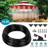 16.4ft Misting Cooling System Water Mister Nozzles Set Garden Irrigation w/ 5 Mist Nozzles for Patio Garden Greenhouse