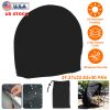 Round Firewood Rack Cover Waterproof Windproof UV Resistant 210D Oxford Cloth Outdoor Circular Wood Log Rack Cover 39.37x22.83x40.94in Black