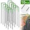 10Pcs Turf Staples 6-Inch U-Type Garden Landscape Staples Rust Resistance Stakes Pins for Anchoring Landscaping Weed Barrier Fabric Ground Cover