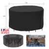 73x43in Circular Table Cover 4-Seat UV Water Resistant Outdoor Furniture Protector For Small Round Table Chairs Set