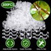 300Pcs Garden Plant Support Clips White Plastic Tomato Trellis Quick Clips Vertical Clamp Vegetable Cages Plant Ties 1In Inner Diameter Help Grow Upri