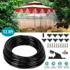 32.8ft Misting Cooling System Water Mister Nozzles Set Garden Irrigation w/ 5 Mist Nozzles for Patio Garden Greenhouse
