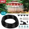16.4ft Misting Cooling System Water Mister Nozzles Set Garden Irrigation w/ 5 Mist Nozzles for Patio Garden Greenhouse