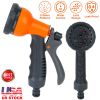 Garden Hose Nozzle Water Spray Gun 8 Adjustable Patterns Water Jet Sprayer w/ Pistol Grip Trigger For Hand Watering Plants Lawn Cleaning Patio Pets