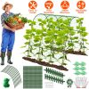 Cucumber Trellis for Raised Bed Arch Garden Trellis for Climbing Plants Vine Vegetables Fruit Flower Grape U-Shaped Frame with Climbing Net Tunnel Pla