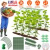 Cucumber Trellis for Raised Bed Arch Garden Trellis for Climbing Plants Vine Vegetables Fruit Flower Grape U-Shaped Frame with Climbing Net Tunnel Pla
