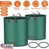 2Pcs 132.09Gallons Round Garden Waste Bags Waterproof Reusable Grass Rubbish Leaf Sacks Home Garden Lawn Yard Trash Bags w/ 4 Handles