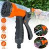 Garden Hose Nozzle Water Spray Gun 8 Adjustable Patterns Water Jet Sprayer w/ Pistol Grip Trigger For Hand Watering Plants Lawn Cleaning Patio Pets