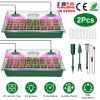 2Pcs 40 Cells Seed Starter Tray Plant Grow Light with 4 Adjustable Brightness Automatic Timing Setting Humidity Dome Plant Germination Garden