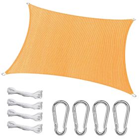 Rectangle Top Canopy 98% UV Block Awning Shelter 185GSM HDPE Patio Cover with Snap Hooks Ropes for Outdoor Garden Backyard (Option: 200_300cm)