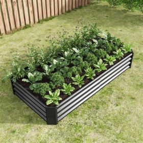 Outdoor Elevated Flower Bed (Color: Black)