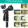 25FT/50FT/100FT Heavy Duty Stainless Steel Garden Hose Garden Watering Kit Metal Water Hose with 2 Nozzles 12 Patterns Flexible Extendable Kink Tangle