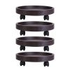 4Pcs 12.8IN Or 14IN Plant Caddy With Wheels Up to 187LBS Load Capacity Rolling Plant Stand With 4Pcs 360° Swirling Wheels For Indoor Outdoor