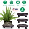 4Pcs 12.8IN Or 14IN Plant Caddy With Wheels Up to 187LBS Load Capacity Rolling Plant Stand With 4Pcs 360° Swirling Wheels For Indoor Outdoor