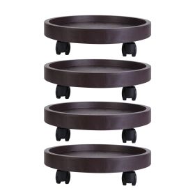 4Pcs 12.8IN Or 14IN Plant Caddy With Wheels Up to 187LBS Load Capacity Rolling Plant Stand With 4Pcs 360° Swirling Wheels For Indoor Outdoor (Option: 12In)