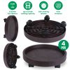 4Pcs 12.8IN Or 14IN Plant Caddy With Wheels Up to 187LBS Load Capacity Rolling Plant Stand With 4Pcs 360° Swirling Wheels For Indoor Outdoor