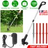 Electric Cordless Grass Trimmer Rechargeable Grass String Trimmer Garden Weed Cutter Lawn Mower 2A Battery with 5 Blades